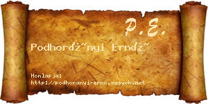Podhorányi Ernő névjegykártya