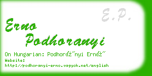 erno podhoranyi business card